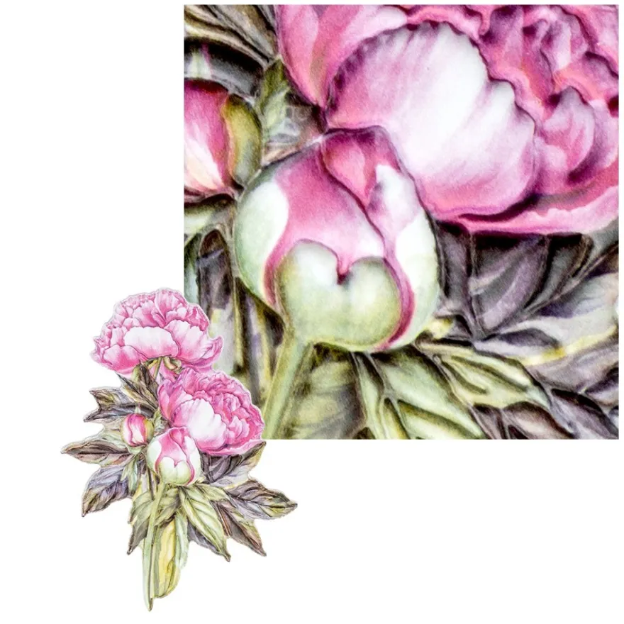 3-D Relief-Sticker, Blumen & Vasen 3, verschiedene Größen, selbstklebend