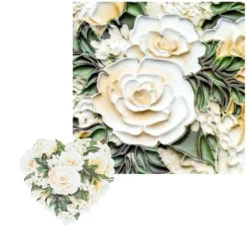 3-D Relief-Sticker, Blumen & Vasen 2, verschiedene Größen, selbstklebend