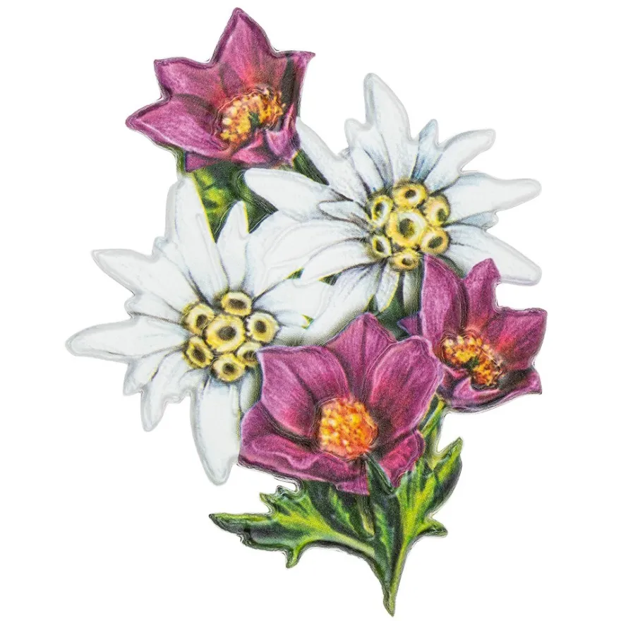 3-D Relief-Sticker, Edelweiß 4, 21cm x 30cm, versch. Größen, selbstklebend