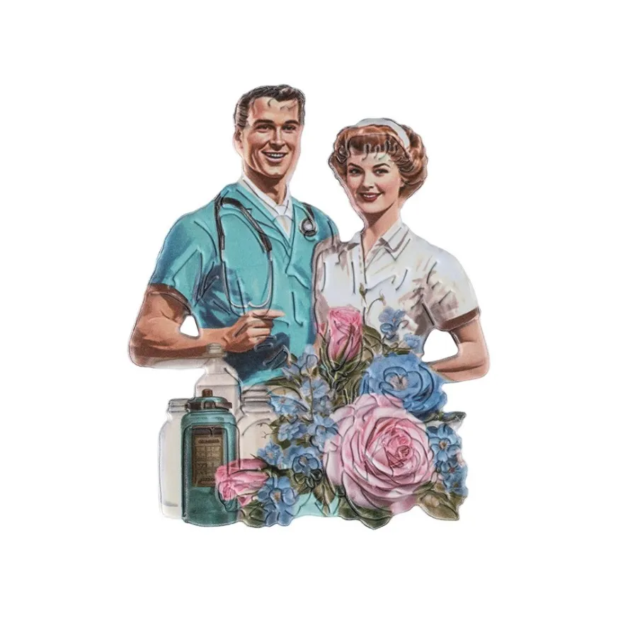 3-D Relief-Sticker, Ein Dank an die Pflege 1, verschiedene Größen, selbstklebend