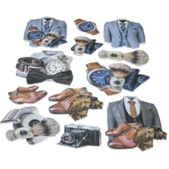3-D Relief-Sticker, Elegante Herren-Klassiker 5, versch. Größen, selbstklebend