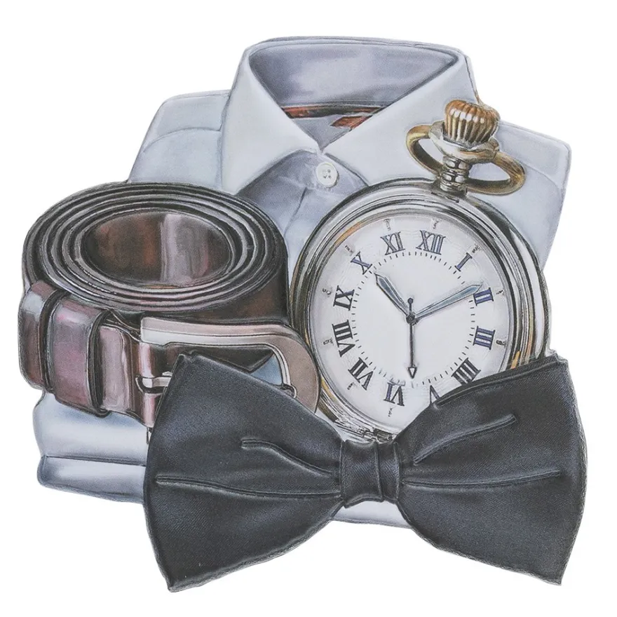 3-D Relief-Sticker, Elegante Herren-Klassiker 5, versch. Größen, selbstklebend