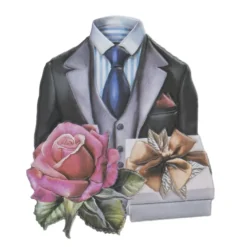 3-D Relief-Sticker, Elegante Herren-Klassiker 2, versch. Größen, selbstklebend