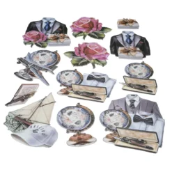 3-D Relief-Sticker, Elegante Herren-Klassiker 2, versch. Größen, selbstklebend