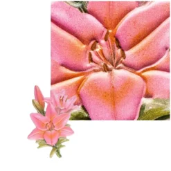 3-D Relief-Sticker, Elegante Lilien 1, 21cm x 30cm, verschiedene Größen, selbstklebend
