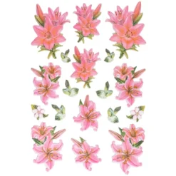 3-D Relief-Sticker, Elegante Lilien 1, 21cm x 30cm, verschiedene Größen, selbstklebend