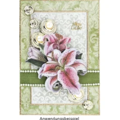 3-D Relief-Sticker, Elegante Lilien 3, 21cm x 30cm, verschiedene Größen, selbstklebend