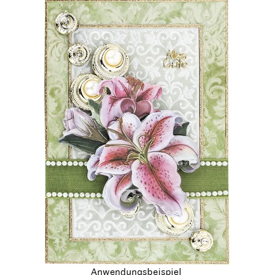 3-D Relief-Sticker, Elegante Lilien 3, 21cm x 30cm, verschiedene Größen, selbstklebend