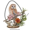 3-D Relief-Sticker, Eulen mit Blumen, verschiedene Größen, selbstklebend