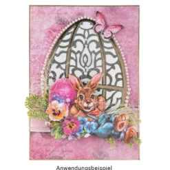 3-D Relief-Sticker, Fröhliche Osterhasen 1, verschiedene Größen, selbstklebend
