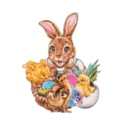 3-D Relief-Sticker, Fröhliche Osterhasen 5, verschiedene Größen, selbstklebend