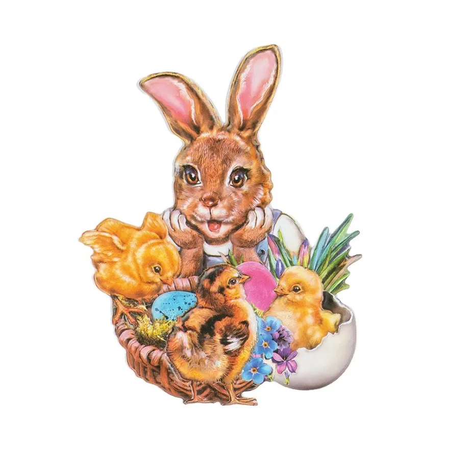 3-D Relief-Sticker, Fröhliche Osterhasen 5, verschiedene Größen, selbstklebend