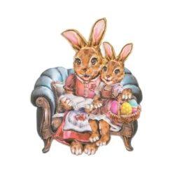 3-D Relief-Sticker, Fröhliche Osterhasen 4, verschiedene Größen, selbstklebend