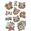 3-D Relief-Sticker, Glöckchen mit Blumen, versch. Größen, selbstklebend