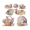 3-D Relief-Sticker, Hase im Korb, verschiedene Größen, selbstklebend