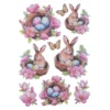 3-D Relief-Sticker, Hase im Körbchen, verschiedene Größen, selbstklebend