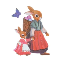 3-D Relief-Sticker, Hasenfamilie 4, verschiedene Größen, selbstklebend