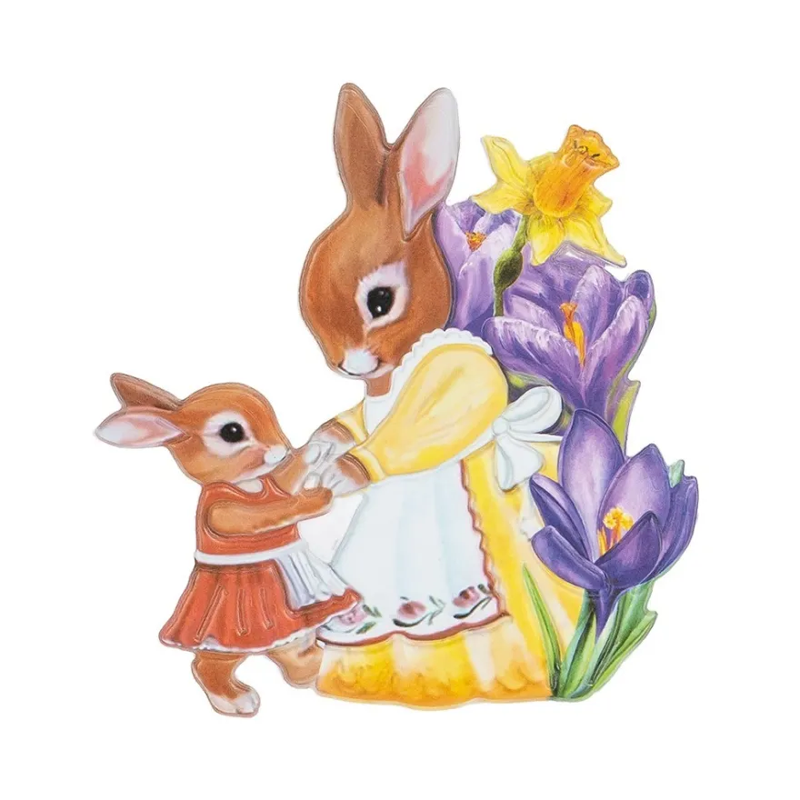 3-D Relief-Sticker, Hasenfamilie 1, verschiedene Größen, selbstklebend
