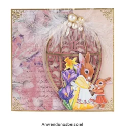 3-D Relief-Sticker, Hasenfamilie 1, verschiedene Größen, selbstklebend