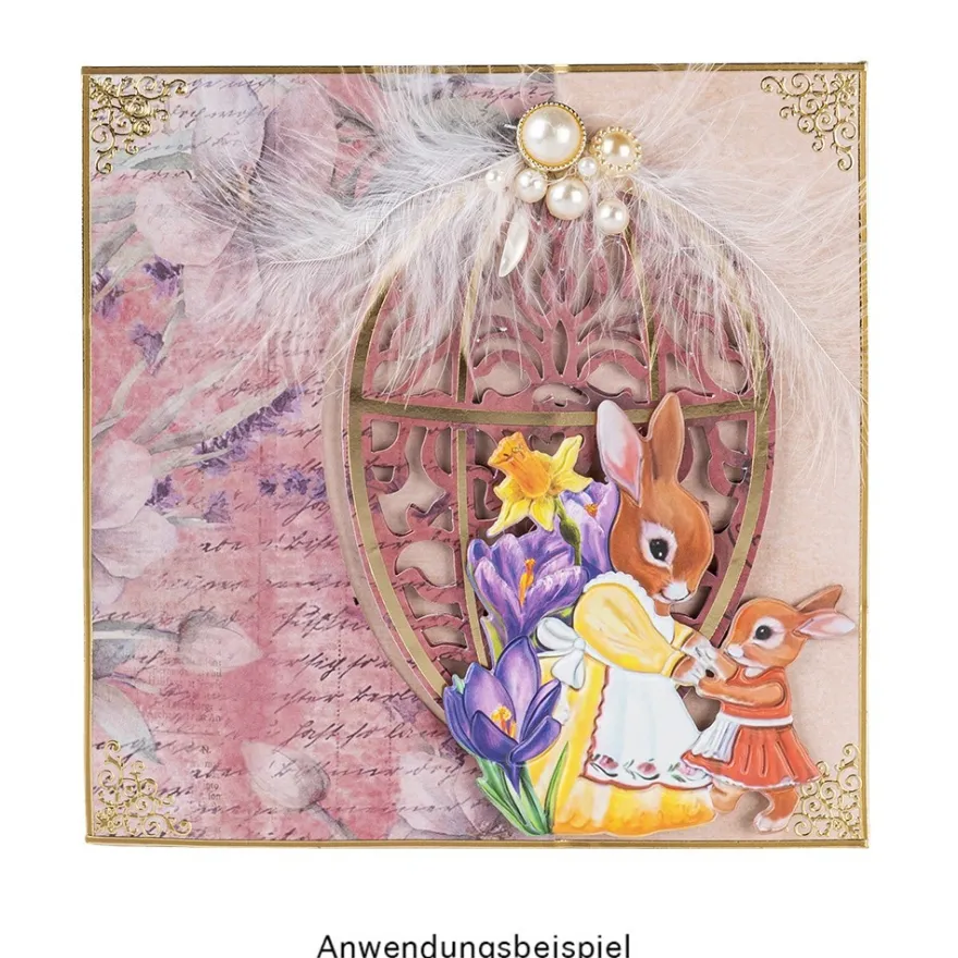 3-D Relief-Sticker, Hasenfamilie 1, verschiedene Größen, selbstklebend