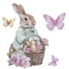 3-D Relief-Sticker, Hasen mit Frühlingsblumen 5, versch. Größen, selbstklebend