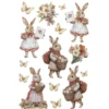 3-D Relief-Sticker, Hasen mit Frühlingsblumen 2, versch. Größen, selbstklebend