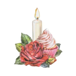 3-D Relief-Sticker, Kerzen-Glückwünsche 5, verschiedene Größen, selbstklebend