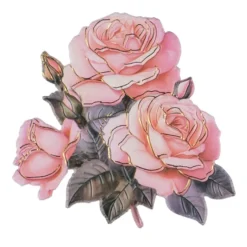 3-D Relief-Sticker, Kerzen mit Blumen 1, Folienveredelung Hellgold, versch. Größen, selbstklebend
