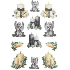 3-D Relief-Sticker, Kondolenz 2, verschiedene Größen, selbstklebend