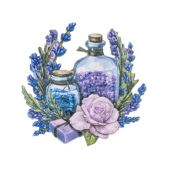 3-D Relief-Sticker, Lavendel, verschiedene Größen, selbstklebend