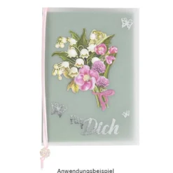 3-D Relief-Sticker, Maiglöckchen-Vielfalt 3, verschiedene Größen, selbstklebend