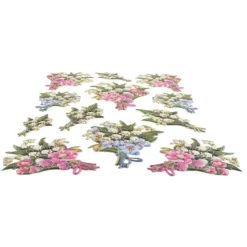 3-D Relief-Sticker, Maiglöckchen-Vielfalt 3, verschiedene Größen, selbstklebend