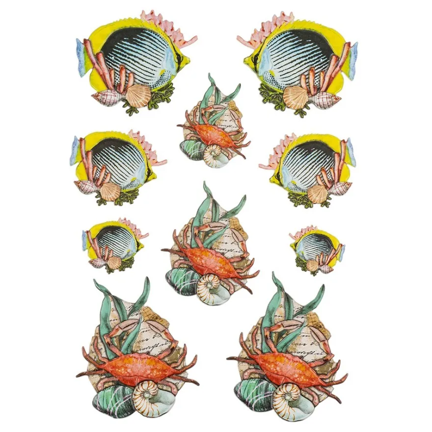 3-D Relief-Sticker, Maritim 2, Design 3, verschiedene Größen, selbstklebend