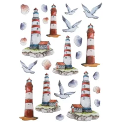 3-D Relief-Sticker, Maritim, Leuchtturm, verschiedene Größen, selbstklebend