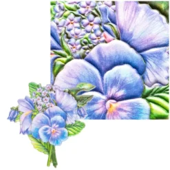 3-D Relief-Sticker, Nelken-Sträuße 5, 21cm x 30cm, verschiedene Größen, selbstklebend