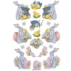 3-D Relief-Sticker, Niedliche Hasen 4, 21cm x 30cm, verschiedene Größen, selbstklebend