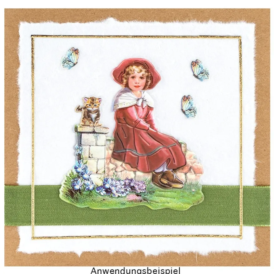 3-D Relief-Sticker, Nostalgie-Kindermotive 1, verschiedene Größen, selbstklebend