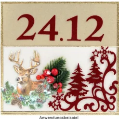 3-D Relief-Sticker, Nostalgie-Weihnachten 5, versch. Größen, selbstklebend