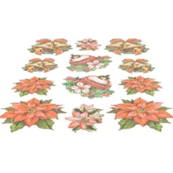 3-D Relief-Sticker, Nostalgie-Weihnachten 4, versch. Größen, selbstklebend