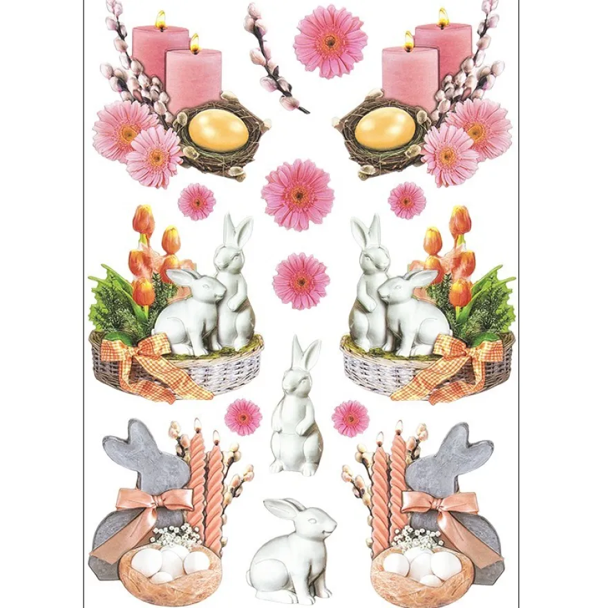 3-D Relief-Sticker, Osterdeko 2, verschiedene Größen, selbstklebend
