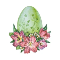 3-D Relief-Sticker, Ostereier mit Blumen, verschiedene Größen, selbstklebend