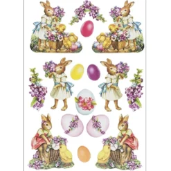 3-D Relief-Sticker, Osterhasen 2, verschiedene Größen, selbstklebend