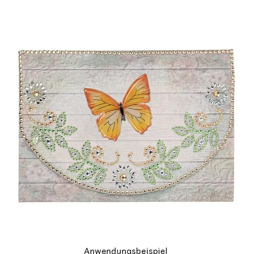3-D Relief-Sticker, Porzellan-Optik, Schmetterlinge & Blumen, versch. Größen, 5 Bogen