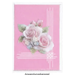 3-D Relief-Sticker, Porzellan-Optik, Schmetterlinge & Blumen, versch. Größen, 5 Bogen
