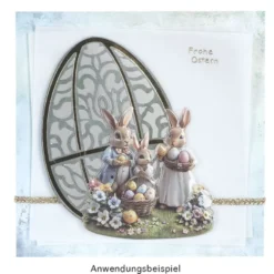 3-D Relief-Sticker, Porzellan-Optik, Ostern, versch. Größen, 5 Bogen
