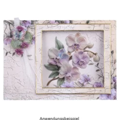3-D Relief-Sticker, Porzellan-Optik, Blumen in Vasen, versch. Größen, 5 Bogen