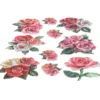 3-D Relief-Sticker, Porzellan-Optik, Sommerblumen, versch. Größen, 5 Bogen