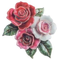 3-D Relief-Sticker, Porzellan-Optik, Sommerblumen, versch. Größen, 5 Bogen