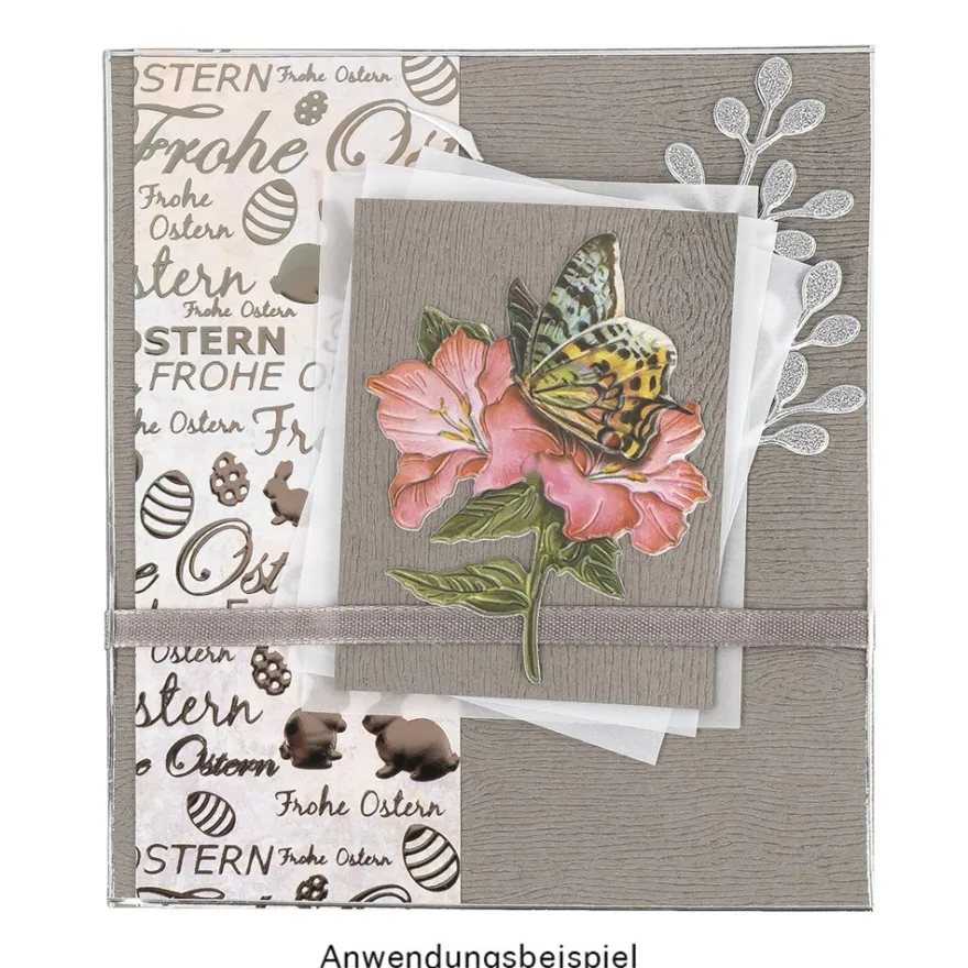 3-D Relief-Sticker, Schmetterlinge auf Blumen, verschiedene Größen, selbstklebend