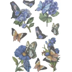 3-D Relief-Sticker, Schmetterlinge & Blumen 4, versch. Größen, selbstklebend
